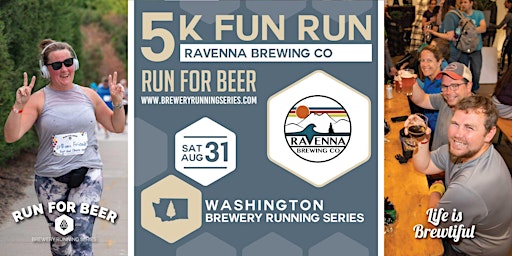 Imagem principal de 5k Beer Run x Ravenna Brewing Co | 2024 Washington Brewery Running Series