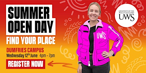 Primaire afbeelding van UWS Undergraduate Summer Open Day 2024 - Dumfries Campus