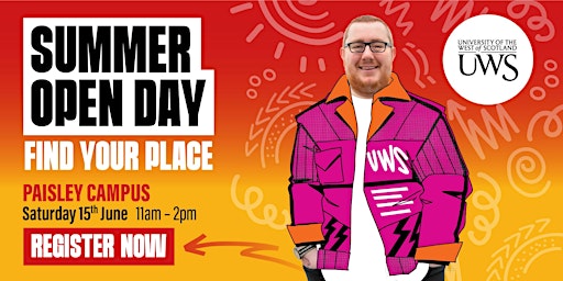 Imagem principal de UWS Undergraduate Summer Open Day 2024 - Paisley Campus