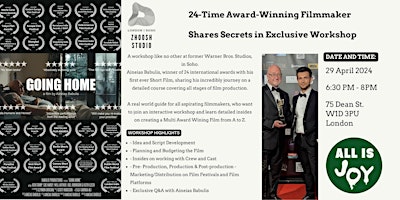 Hauptbild für 24-Time Award-Winning Filmmaker Shares Secrets in Exclusive Workshop