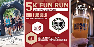 Imagem principal do evento 5k Beer Run x Big Time Brewery | 2024 Washington Brewery Running Series