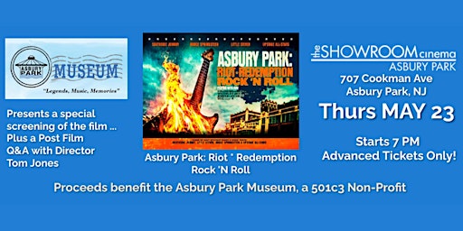 Imagem principal do evento Asbury Park Museum Fundraiser: Film "Riot. Redemption, Rock 'N Roll"