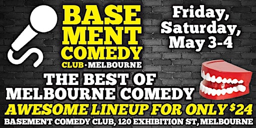 Imagem principal de Basement Comedy Club: Friday/Saturday, May 3/4, 8pm