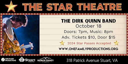 Immagine principale di The Dirk Quinn Band @ The Historic Star Theatre 