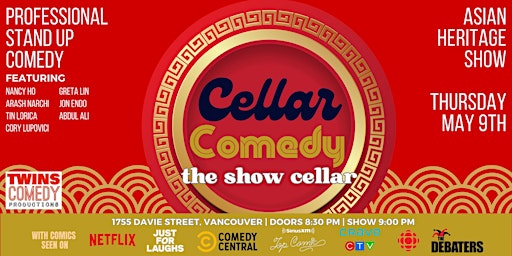 Immagine principale di Cellar Comedy - Live standup comedy (Asian Heritage Month Edition) 