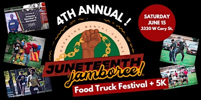 Primaire afbeelding van VOWS 4th Annual Juneteenth Jamboree, 5K & Food Truck Festival in Carytown!