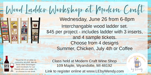 Primaire afbeelding van Wood Ladder Workshop 6/26/24 from 6-8pm at Modern Craft