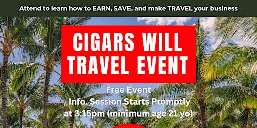 Immagine principale di Cigars Will Travel Event 
