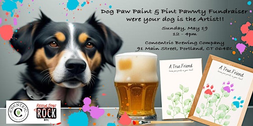 Primaire afbeelding van Dog Paw Paint & Pint Pawwty Fundraiser were your dog is the Artist!!