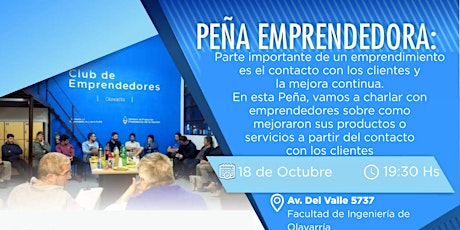 Imagen principal de Peña Emprendedora: como mejore mis productos o servicios a partir del contacto con mis clientes - Club de Emprendedores Olavarría