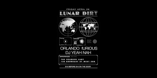 Imagem principal do evento Lunar Dirt + Orlando furious + DJ Yeah Nah live at The Bearded Lady