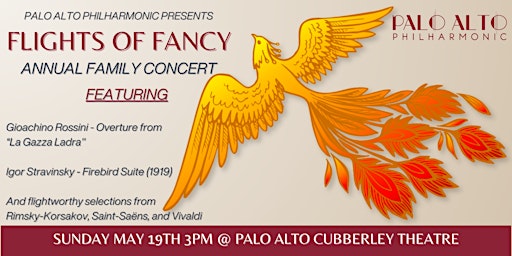 Imagem principal do evento Palo Alto Philharmonic Classical Music Family Concert -  “Flights of Fancy”