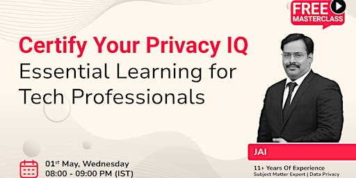 Primaire afbeelding van Certify Your Privacy IQ: Essential Learning for Tech Professionals
