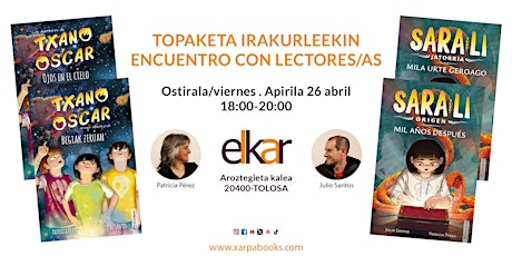 Encuentro con lectores/as y firma de libros en Elkar de Tolosa. Xarpa Books