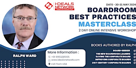 Hauptbild für 2 Day Online Intensive Workshop on Boardroom Best Practices
