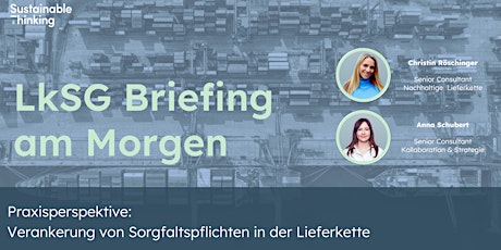 Imagem principal do evento LkSG Briefing am Morgen: Verankerung von Sorgfaltspflichten