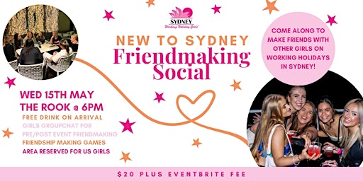 Hauptbild für New To Sydney Friendmaking Social | Sydney Working Holiday Girls