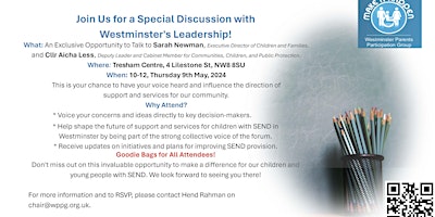 Come and Meet the Leadership and Executive Directors of SEN services in Westminster primary image