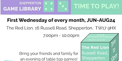 Imagem principal do evento Shepperton Game Library - Time to Play at The Red Lion, Shepperton