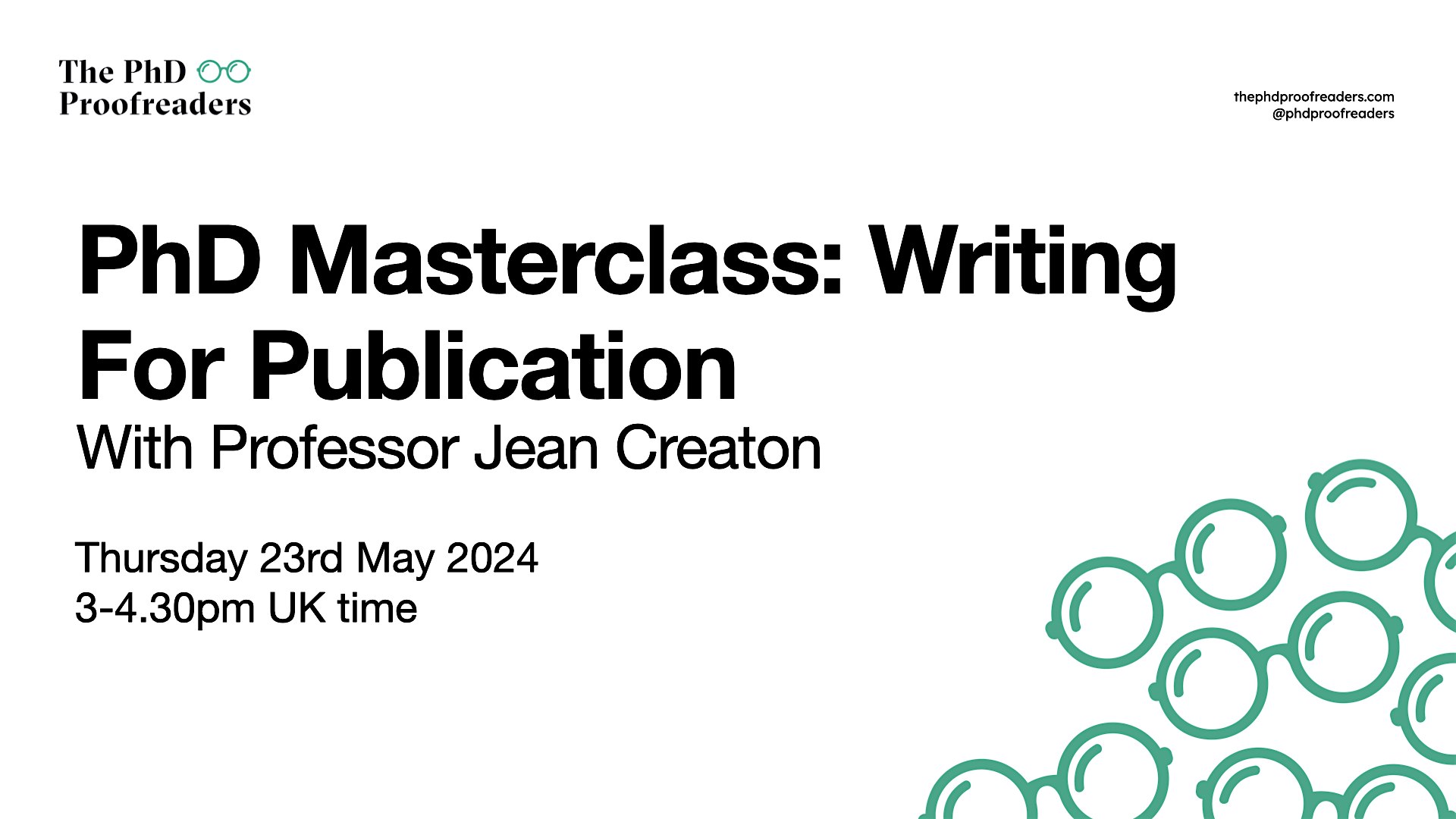 PhD Masterclass: Writing For Publication