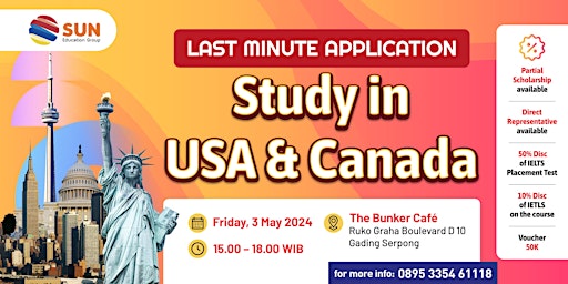 Imagem principal do evento Last Minute Application Study in USA & Canada