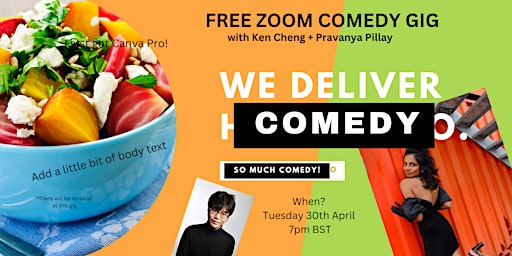 Immagine principale di FREE Zoom Stand-up Show with Ken Cheng + Pravanya Pillay! 