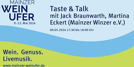 Talk & Taste mit Jack Braunwarth und  Martina Eckert