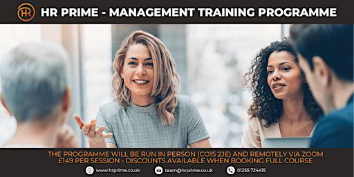 Primaire afbeelding van HR Prime  Managers Training Programme - Session 1/6 - General Management