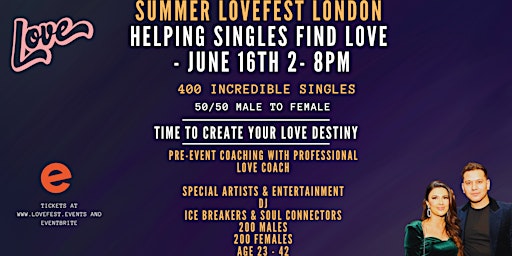 Immagine principale di Summer LoveFest - Global Singles Event 