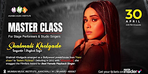 Hauptbild für Shalmali Kholgade's Masterclass for Singers