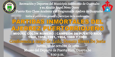 2da. Conferencia Partidas Inmortales del Ajedrez Puertorriqueño primary image