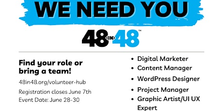 Tech and Marketing Professionals: Volunteer @ 48in48 in ATLANTA or Online!