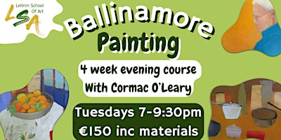 Imagem principal do evento (B) Painting Class, 4 Tues Eves 7-9:30pm, May 21st, 28th & June  4th & 11th
