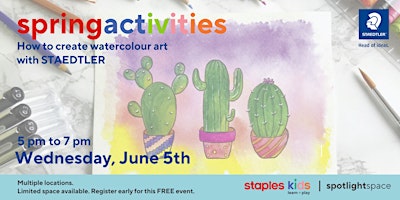 Imagen principal de How to create watercolour art with STAEDTLER at Staples Calgary N.E.