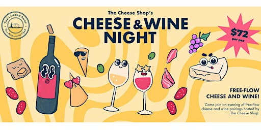 Primaire afbeelding van Cheese & Wine Night (River Valley) - 03 May, Friday
