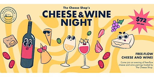 Primaire afbeelding van Cheese & Wine Night (River Valley) - 24 May, Friday