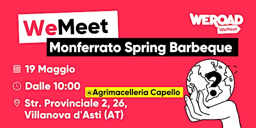 Imagem principal do evento WeMeet | Monferrato Spring Barbeque