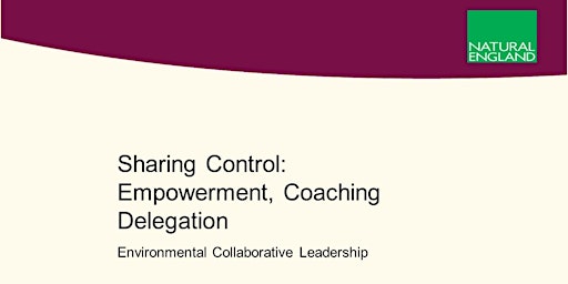 Primaire afbeelding van Sharing Control:  Empowerment, Coaching and Delegation