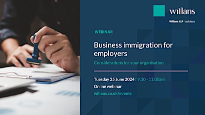 Image principale de Business immigration for employers (webinar)