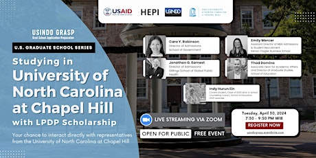 Studying in University of North Carolina Chapel Hill with LPDP Scholarship primary image