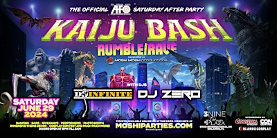Image principale de Anime Festival Orlando Official After Party -KAIJU BASH- Rumble & Rave