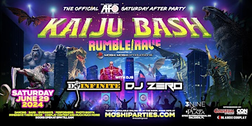 Primaire afbeelding van Anime Festival Orlando Official After Party -KAIJU BASH- Rumble & Rave