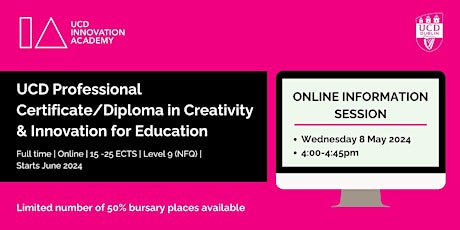 UCD Professional Cert/Diploma in Creativity and Innovation for Education
