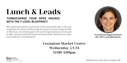 Primaire afbeelding van Lunch & Leads: Turbocharge Your Open Houses with the 7-Level Blueprint!