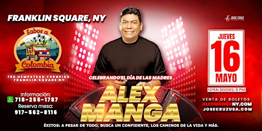 Imagen principal de Concierto de vallenato con Alex Manga en Franklin Square, NY | Mayo 16  24