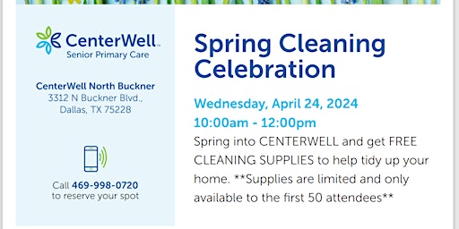 Imagen principal de CenterWell North Buckner Presents - "CenterWell Spring Cleaning Party"