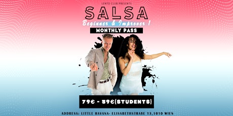 Hauptbild für Monthly Salsa Beginner & Improver 1 Pass - May