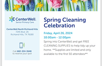 CenterWell N. Richland Hills Presents - "CenterWell Spring Cleaning Party"