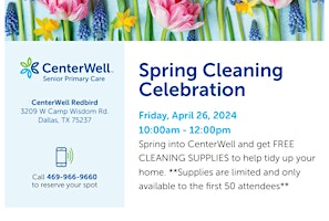 Imagen principal de CenterWell Redbird Presents - "CenterWell Spring Cleaning Party"