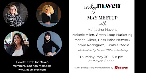 Primaire afbeelding van Indy Maven May Meetup: Marketing Mavens